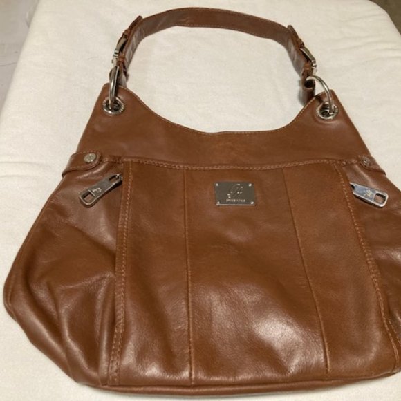 Grace Adele Brown Leather Hobo Style Designer Handbag - Picture 2 of 15